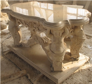 Outdoor Marble Carved Table Chair Stool