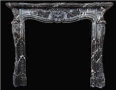 Portoro Marble Handcarved Fireplaces Mantel, Western Style Fireplace