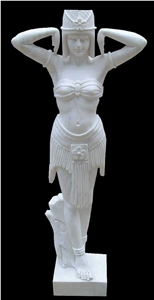 Red and White Marble Handcarved Human Statues,Western Style Sculptures