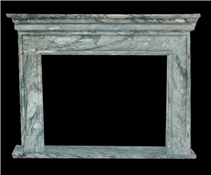 Red Marble Handcarved Fireplaces Mantel, Western Sculptured Fireplaces