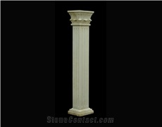 Red Marble Handcarved Sculptured Building Column, Western Style Pillar
