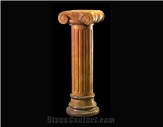 Red Marble Handcarved Sculptured Building Column, Western Style Pillar