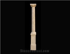 Red Marble Handcarved Sculptured Building Column, Western Style Pillar