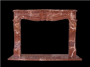 Red Rose Marble Fireplace Mantel
