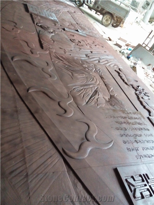 Relief in Red Sandstone.Red Sandstone Carving Stone Sculpture Relief