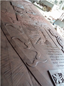 Relief in Red Sandstone.Red Sandstone Carving Stone Sculpture Relief