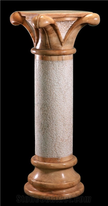 Roman Column Hand Carved Sculpture Marble