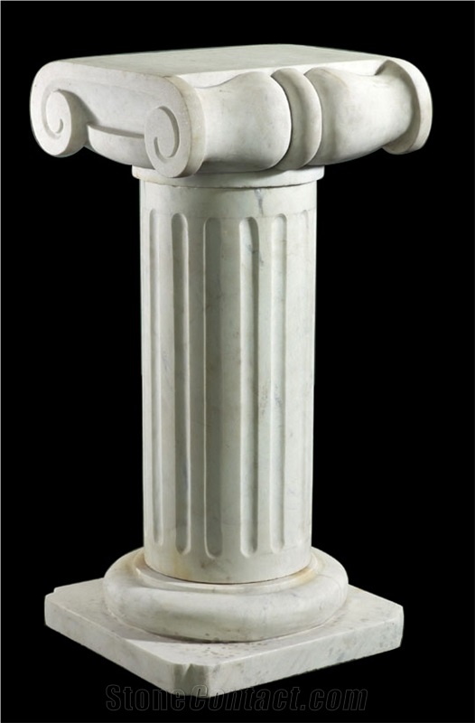 Roman Column Hand Carved Sculpture Marble