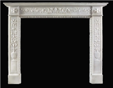 Sichuan White Marble Handcarved Sculptured Fireplaces Mantel