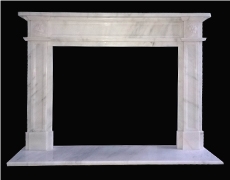 Sichuan White Marble Handcarved Sculptured Fireplaces Mantel