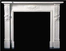 Sichuan White Marble Handcarved Sculptured Fireplaces Mantel