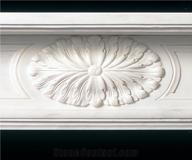 Sichuan White Marble Handcarved Sculptured Fireplaces Mantel