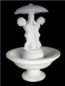 Simple White Marble Fountain Cast Stone Fountain Park Fountains