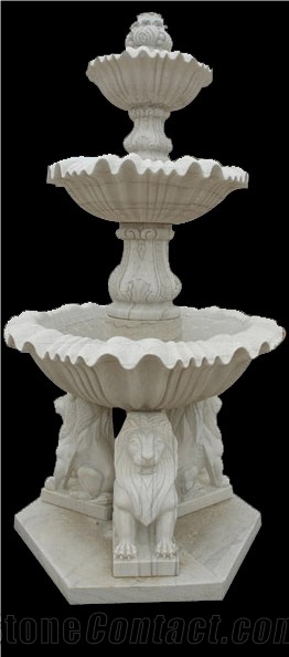 Simple White Marble Fountain Cast Stone Fountain Park Fountains