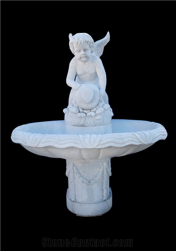 Simple White Marble Fountain Cast Stone Fountain Park Fountains