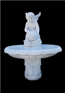 Simple White Marble Fountain Cast Stone Fountain Park Fountains