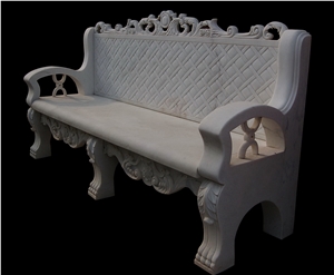 Stone Furniture/Bench and Table/White Marble Handcarved /Western Style