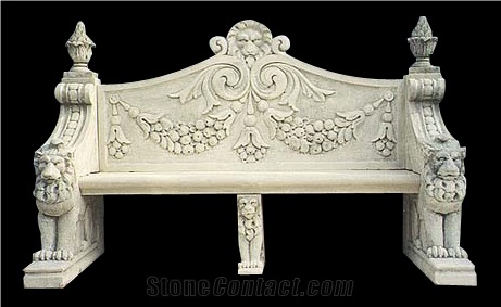Stone Furniture/Bench and Table/White Marble Handcarved /Western Style