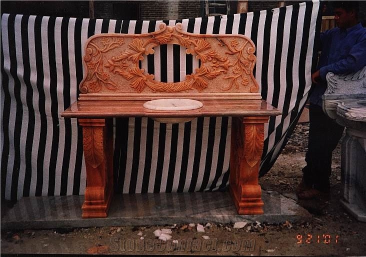 Table Bench Vase Marble Stone Fireplace Sculpture Handcarved Mantel