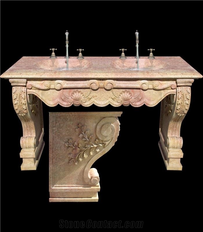 Table Bench Vase Marble Stone Sculpture Handcarved Mantel