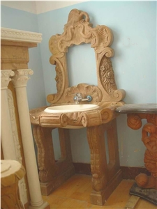 Table Bench Vase Marble Stone Sculpture Handcarved Mantel