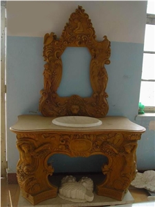 Table Bench Vase Marble Stone Sculpture Handcarved Mantel