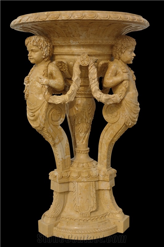 Vase Marble Stone Sculpture Handcarved Pot Mantel Surround