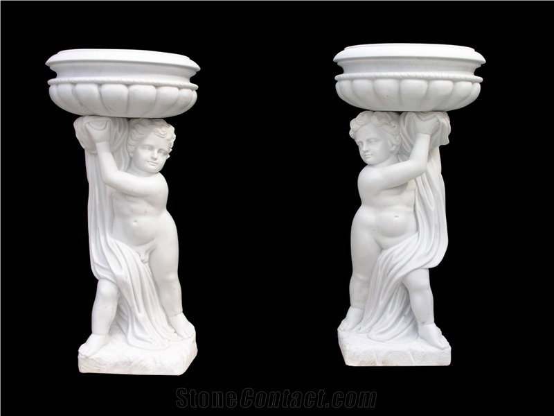Vase Marble Stone Sculpture Handcarved Pot Mantel Surround