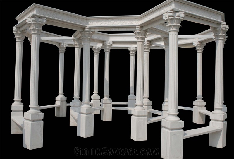 Western Style Stone Gazebo,Handcaeved,Pavilions