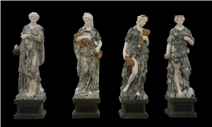 White and Green Marble Handcarved Human Sculptures, Western Style White and Green Marble Handcarved Human Sculptures, Western Style