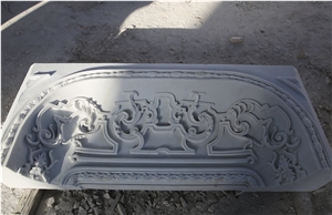 White Handcarved Marble Western Style Relief