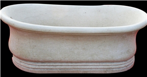 White Limestone Bathtub, Marseille Beige Limestone Bathtubs