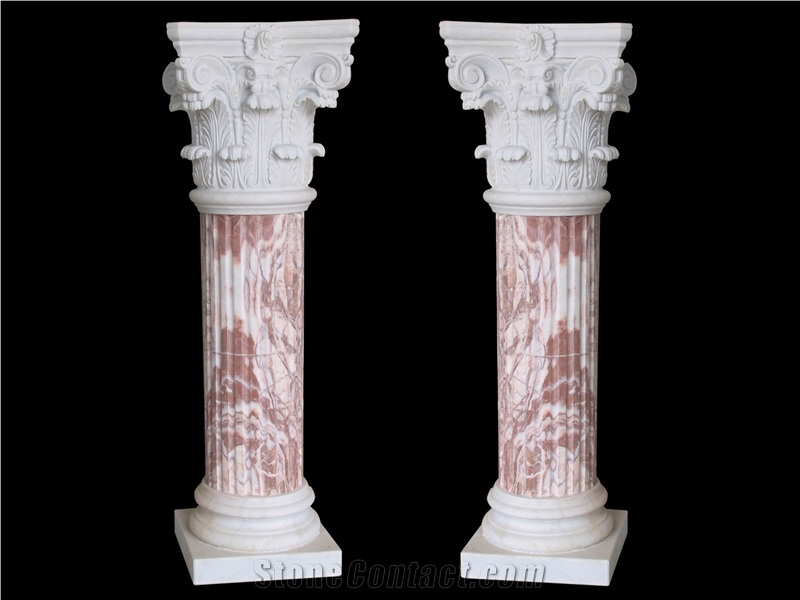 White Limestone Pedesstal Columns
