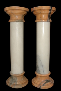 White Limestone Pedesstal Columns