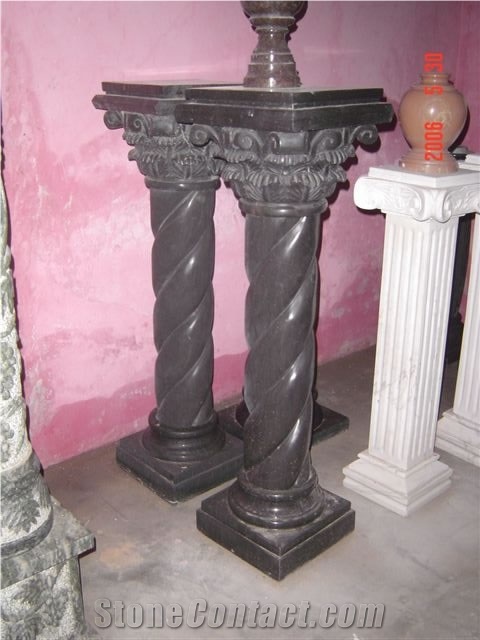 White Limestone Pedesstal Columns