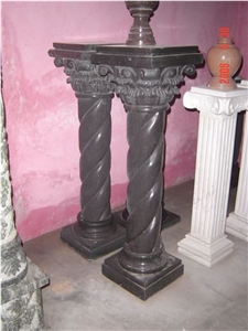 White Limestone Pedesstal Columns