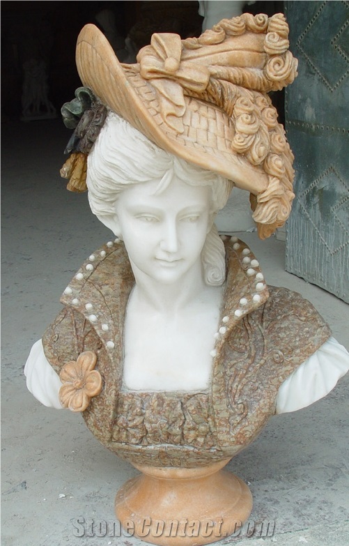 White Marble Bust ,Western Style Stone Sculpture