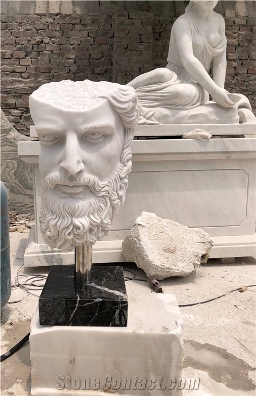 White Marble Bust ,Western Style Stone Sculpture