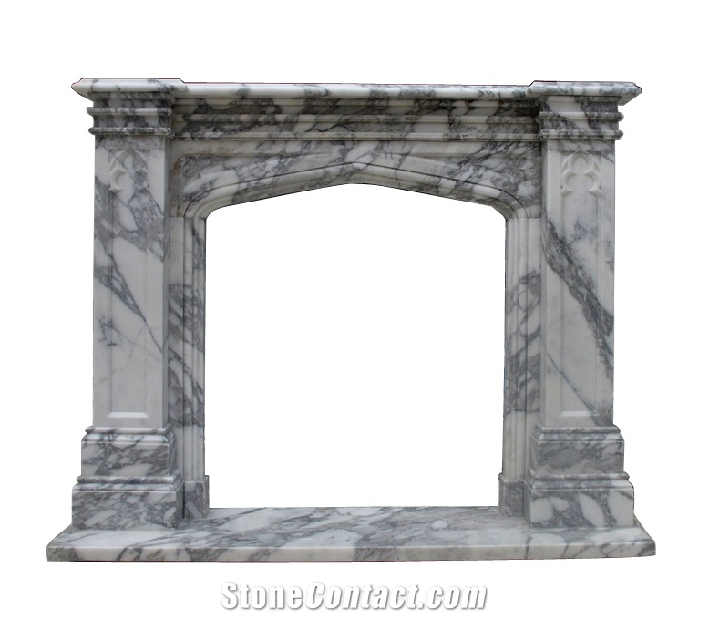 White Marble Fireplace/ Fireplace Surround/ Western Style
