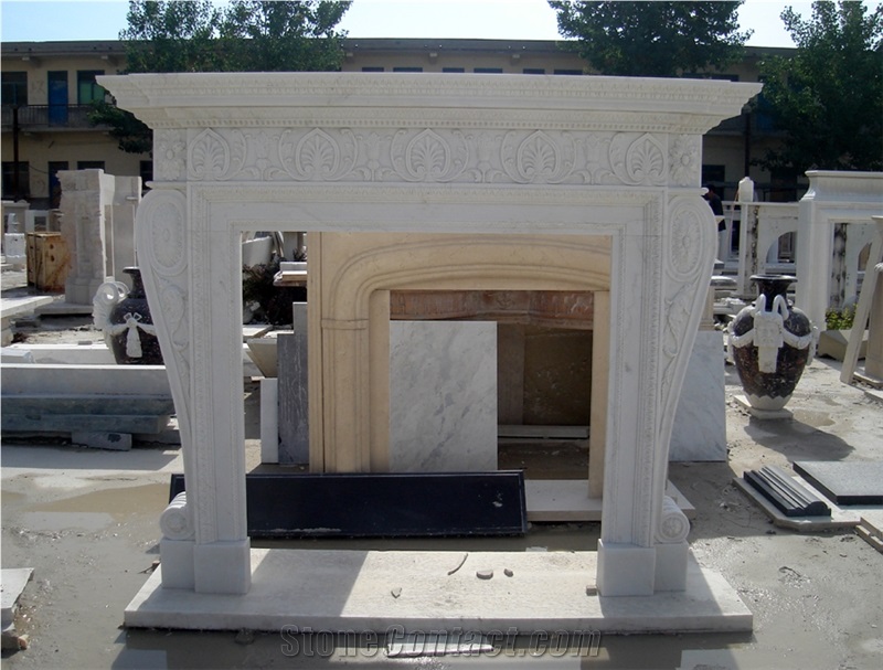 White Marble Fireplace Mantels Stone Surrounds