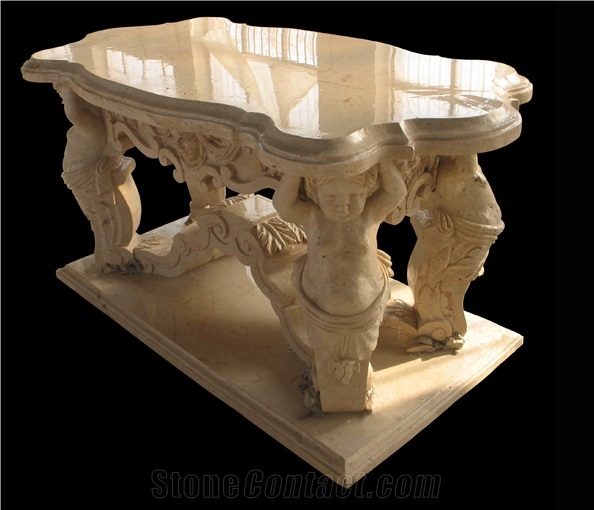 White Marble Garden Bench & Table Stone Bench
