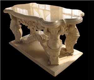 White Marble Garden Bench & Table Stone Bench