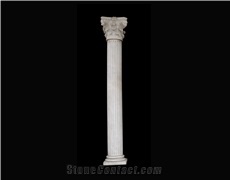 White Marble Handcarved Building Columns