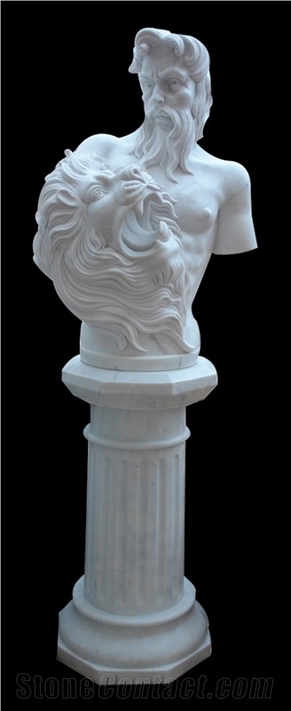 White Marble Handcarved Human Sculptures , Western Women Statues