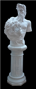White Marble Handcarved Human Sculptures , Western Women Statues