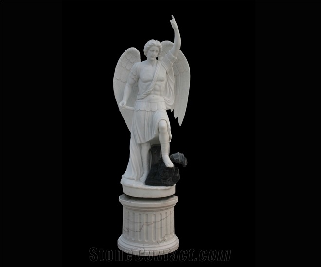 White Marble Handcarved Human Sculptures , Western Women Statues