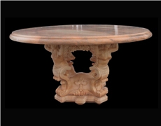 White Marble Handcarved Outdoor Table, Western Style Tables