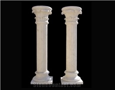 White Marble Handcarved Sculptured Building Columns, Western Style