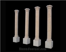 White Marble Handcarved Sculptured Building Columns, Western Style