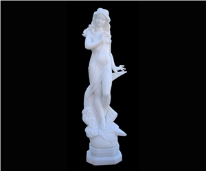 White Marble Handcarved Sculptures, Western Style Human Statues